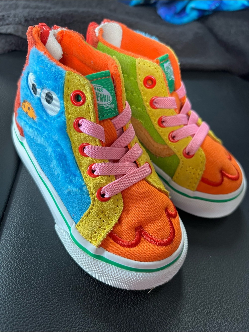 Vans Toddler size 5 Sesame Street Character High-Top Sneakers - Orange/Blue/Pink